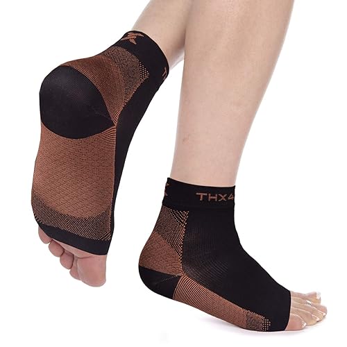THX4COPPER Manga de recuperación de compresión para hombres y mujeres, calcetines de fascitis plantar con infusión de cobre para dolor de arco,