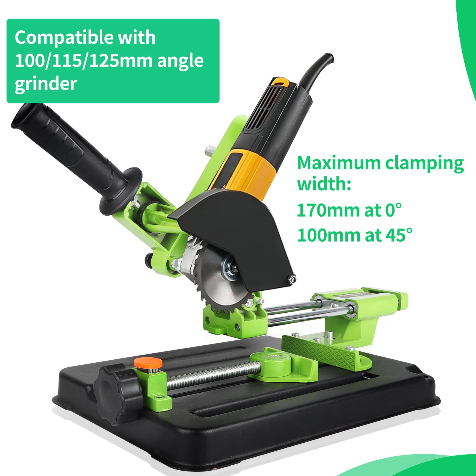 SWAWIS Amoladora angular, soporte para amoladora angular, accesorio para amoladora angular 100/115/125, multifuncional de escritorio, barra de tracción para soporte