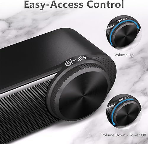 Miniatura 4 de Jeecoo Altavoces de computadora con cable A30, barra de sonido de PC para monitor, sonido claro, alimentado por USB con 0.138 in AUX, gran control