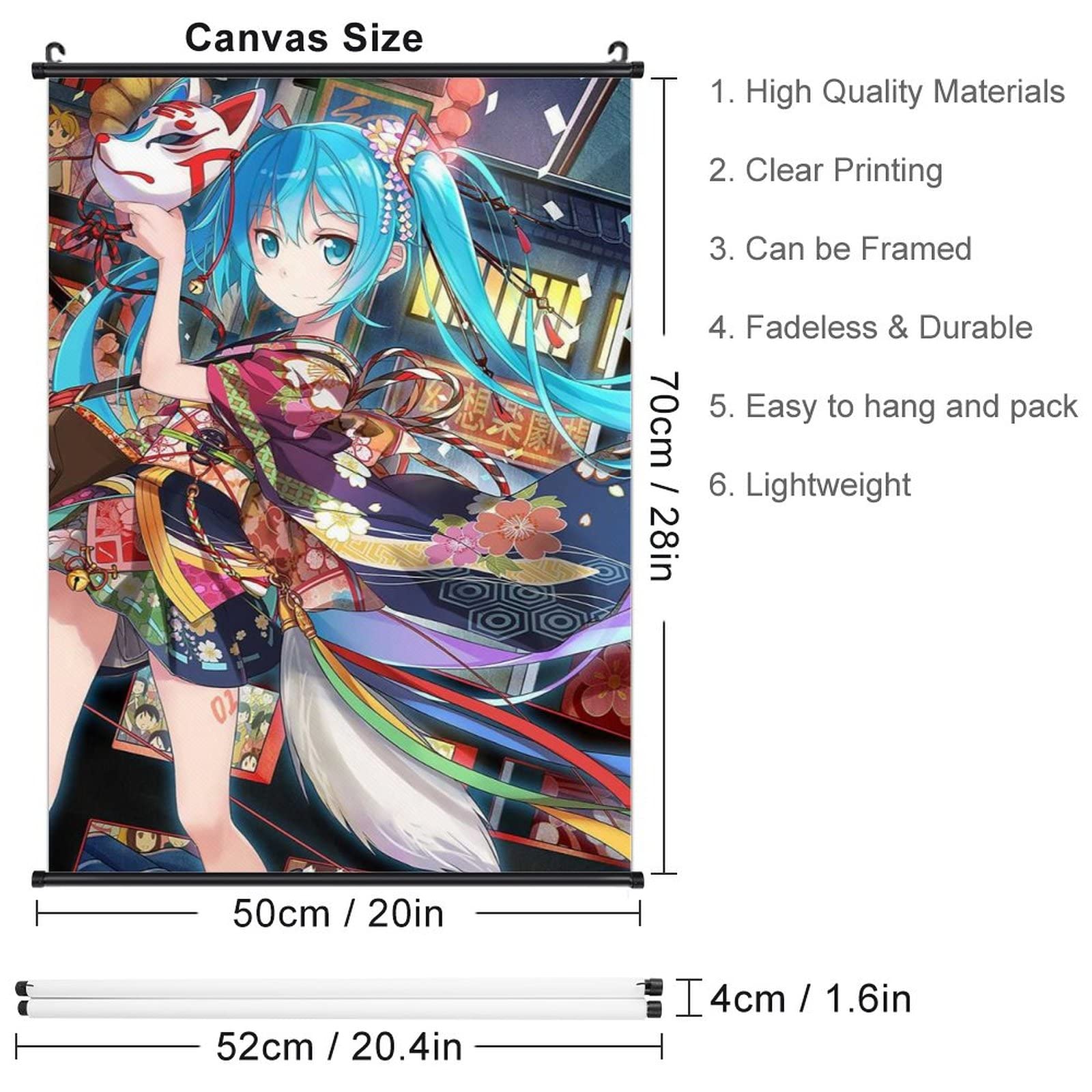 Amazon.co.jp: 初音 ミク 掛ける絵 ポスター 掛け軸壁飾り ステッカー
