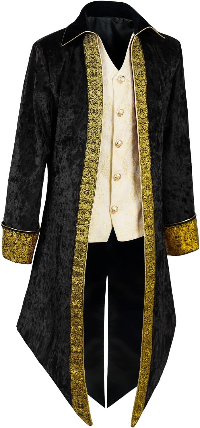 Men's pirate costume Renaissance medieval jacket Vampire Gothic tailcoat