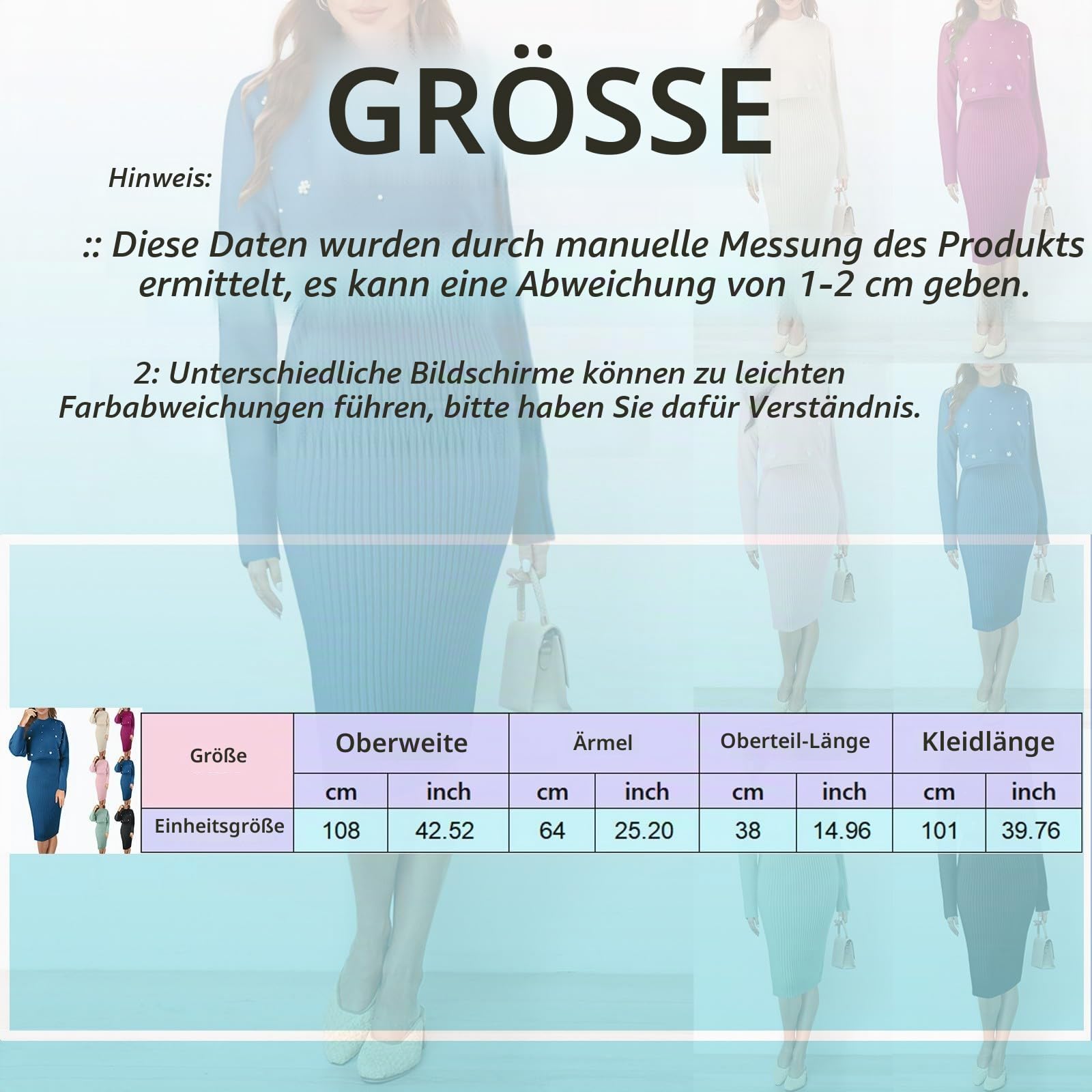 Fulidngzg Strickkleid Damen Herbst Winter 2 Teiler Sweater Kleid Pullikleid Warm mit Pullover Winterkleider Schnitt Grobmaschig Zweiteiler Party Outfit Enges Herbstkleid