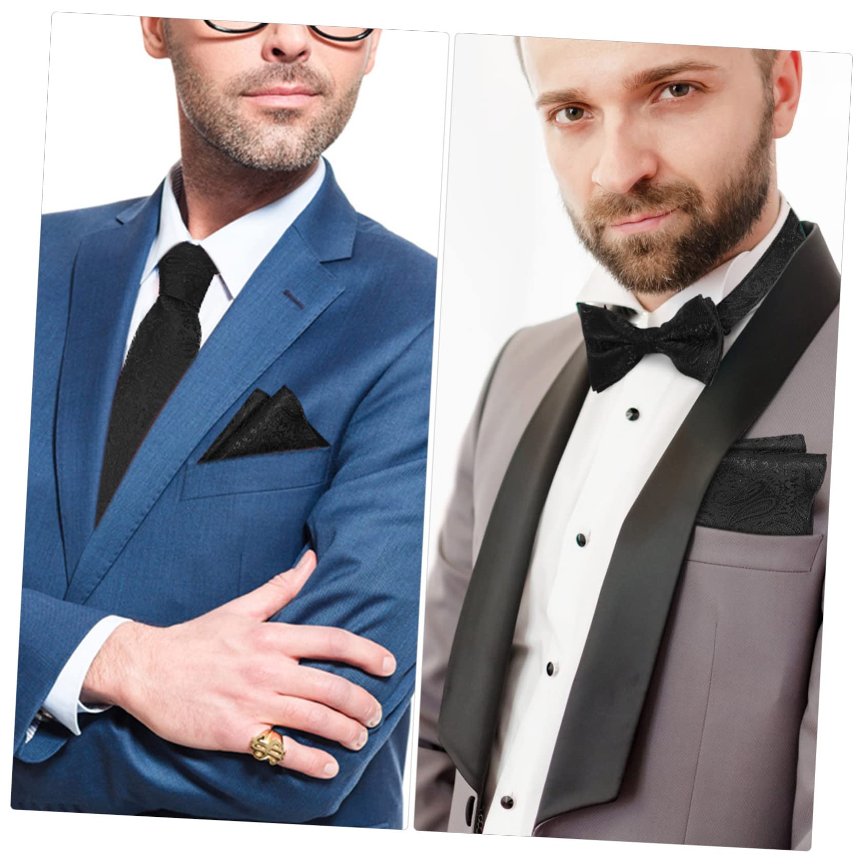 VALICLUD Fliege Quadratische Krawatte Einstecktuch Für Männer Halloween Accessoires Damen Krawatte Und Einstecktuch Für Herren Herrenkrawatten Kleine Tasche Polyestergarn Mann Passen