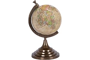 Decorative 15" Globe on Stand for Enhanced Geographical Explorations