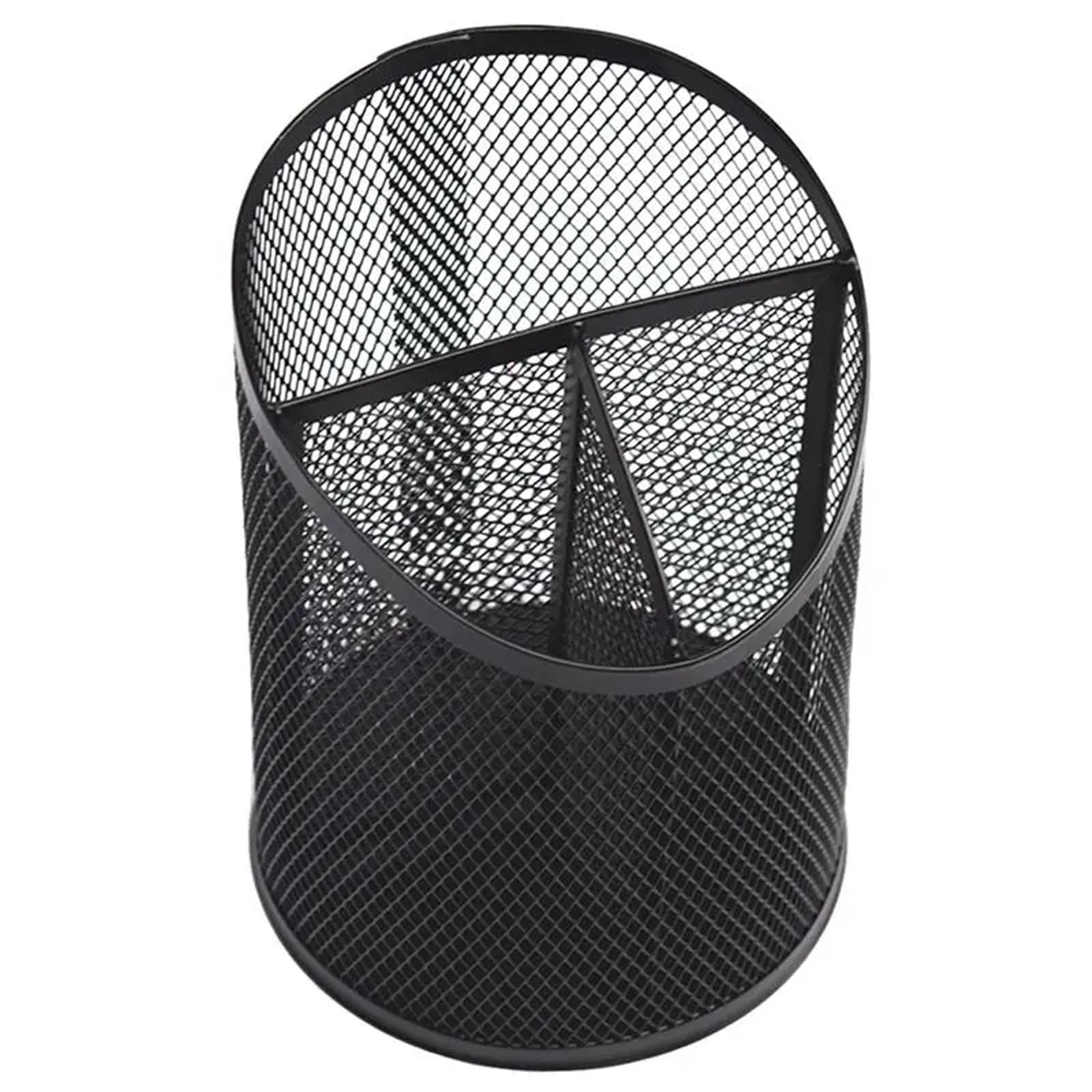 DHYUACN Pen Holder Pen Holder Office Desk Metal Mesh Square Pot Cup Case Container Organiser Pencil Black Silver Deskside Desk Pen Holder(Black)