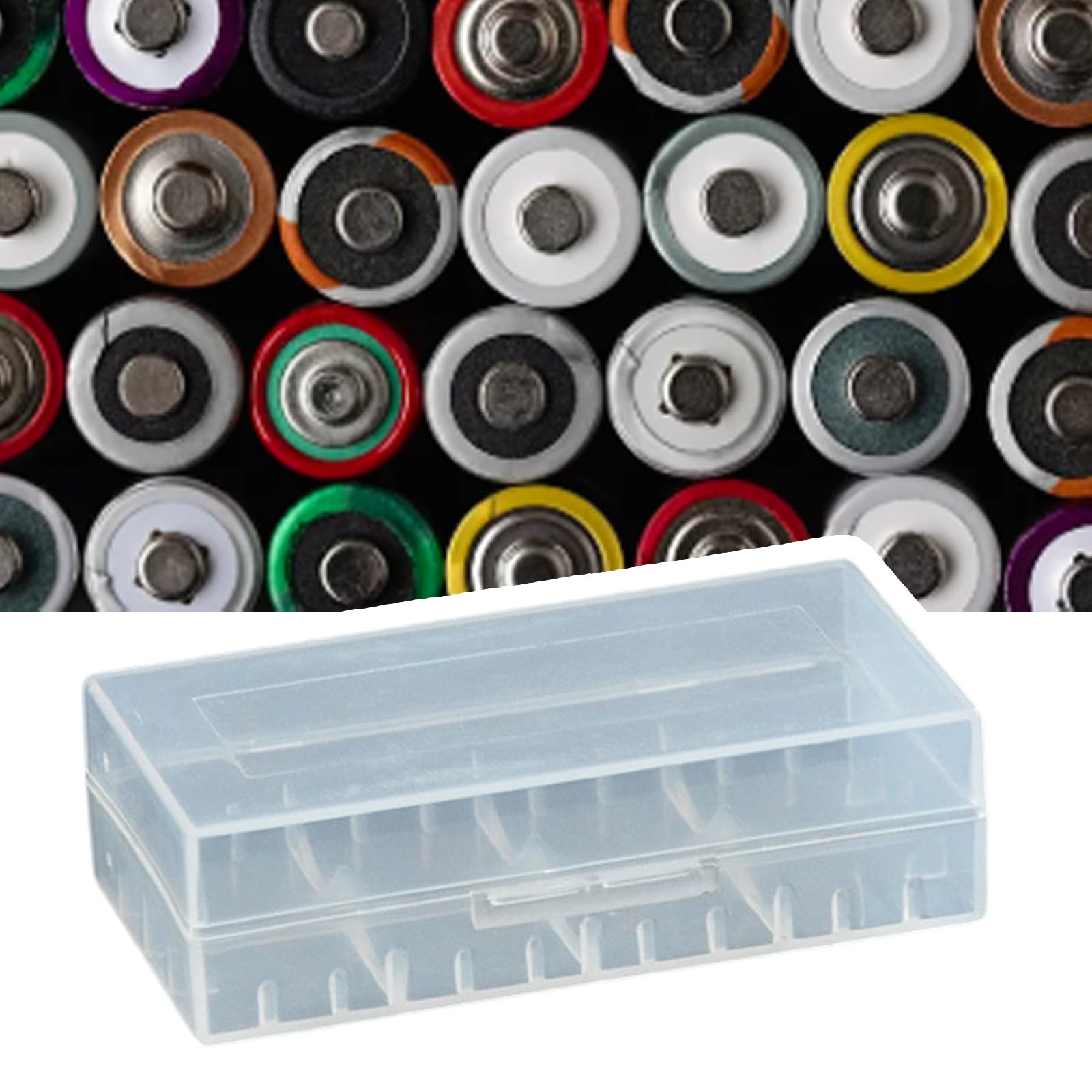 Boîte de rangement en polypropylène transparent idéale pour le stockage de piles au lithium 26650 - Boîte de rangement sécurisée - Boîte de rangement en polypropylène transparent
