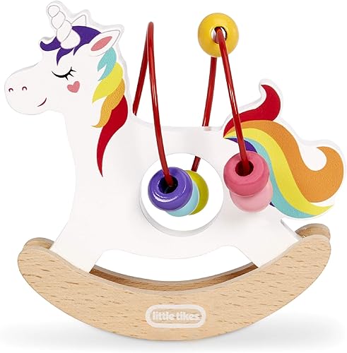 Little Tikes Juguete de desarrollo laberinto de cuentas de unicornio de madera Critters