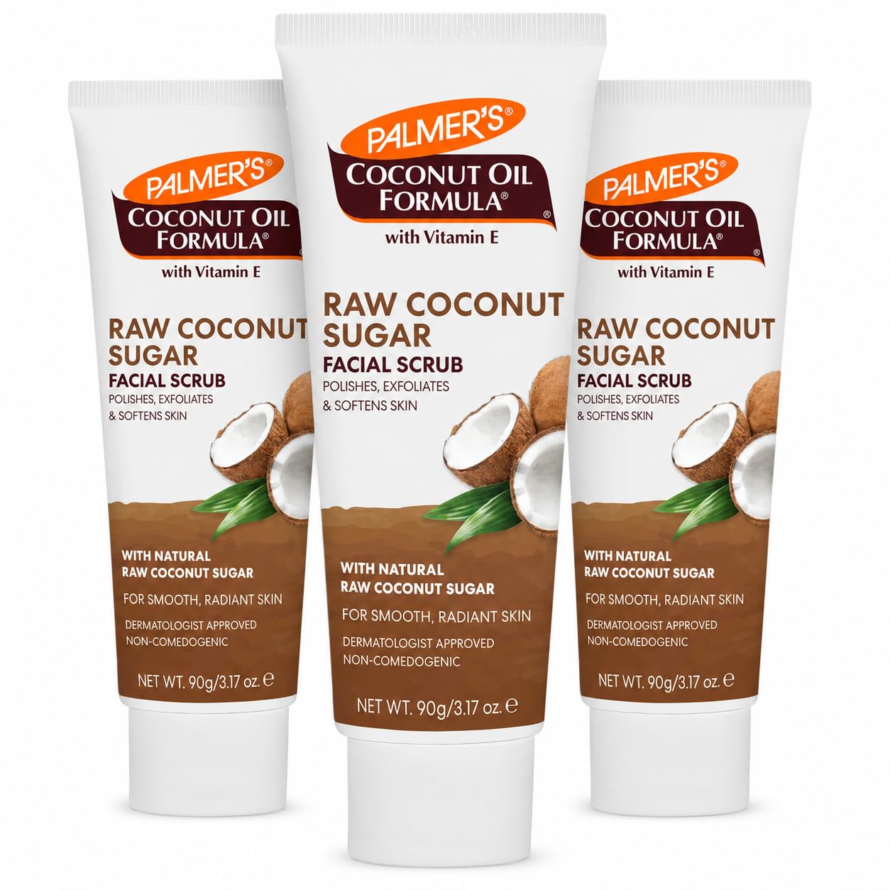 Palmer's Coconut Sugar Facial Scrub Exfoliator (3.17 Oz - Pack of 3)