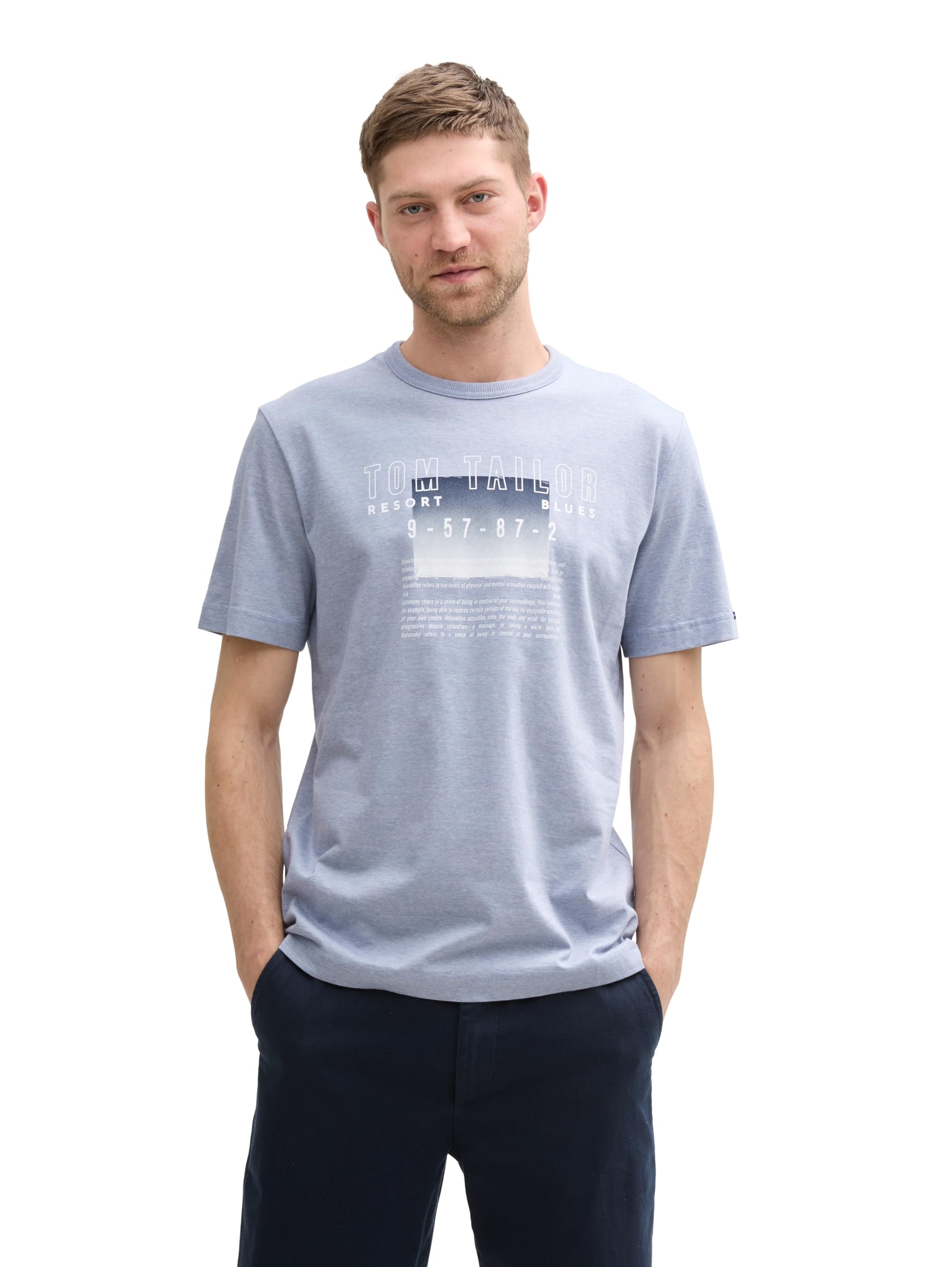 Tom Tailor Herren T-Shirt mit Logo-Print