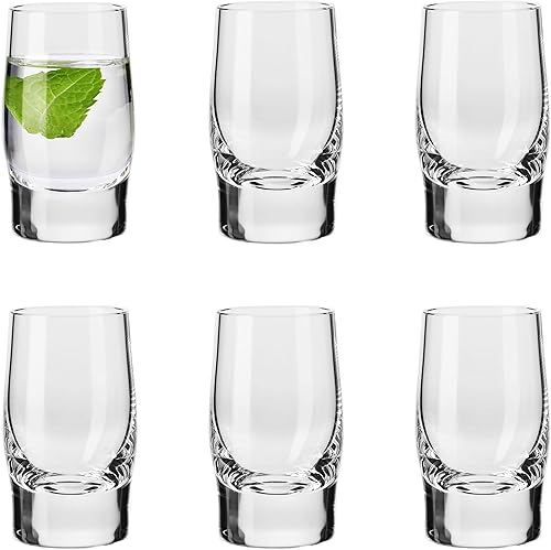 Barski Vaso de chupito – Copa de licor – Juego de 6 vasos – Cristal – 1.7 oz – Úselo para – Licor – Whisky – Vodka – Cordial – Muy duradero
