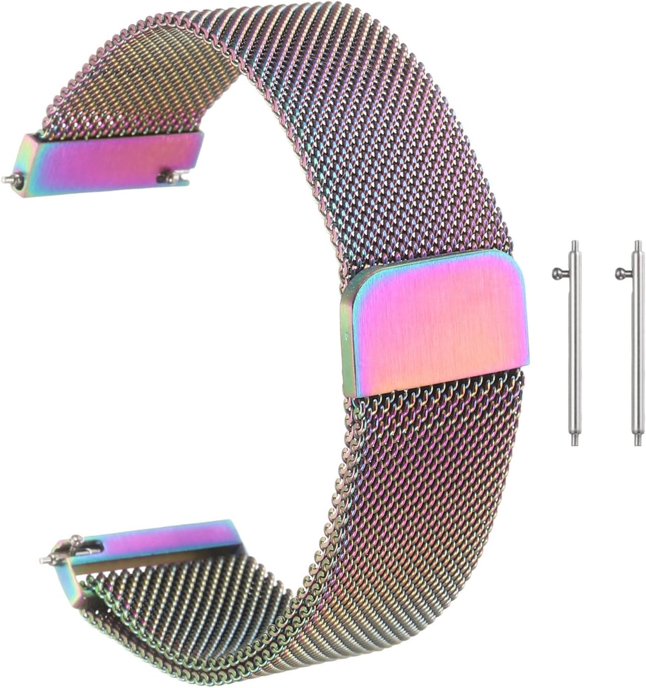 HARFINGTON Stainless Steel Mesh Watch Band Quick Release Metal Replacement Adjustable Watch Strap with Magnetic Buckle for Men Women