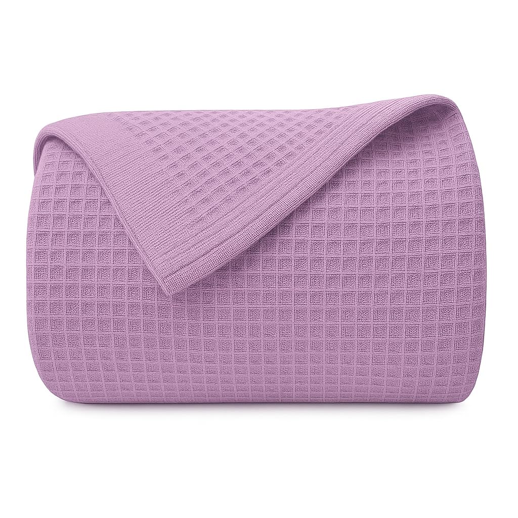 Bhoomi Impex Super Soft Cotton Waffle Blanket – Single Size 60x90 Inch Throw for Bed & Sofa – Pastel Purple Lightweight Quilt – Breathable & Cozy for All Seasons – Machine Washable Blanket-image-31