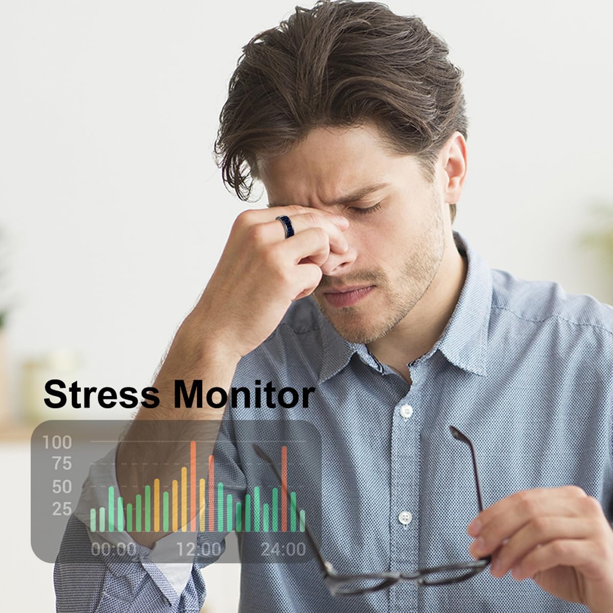 findtime Smart Ring mit Display Herzfrequenz Schlaftracker Blutsauerstoffmonitor Tasbih Fingerzähler Anruferinnerung Gestensteuerung Schrittzähler Kalorien Wasserdicht Gesundheit Fitness Ringe für