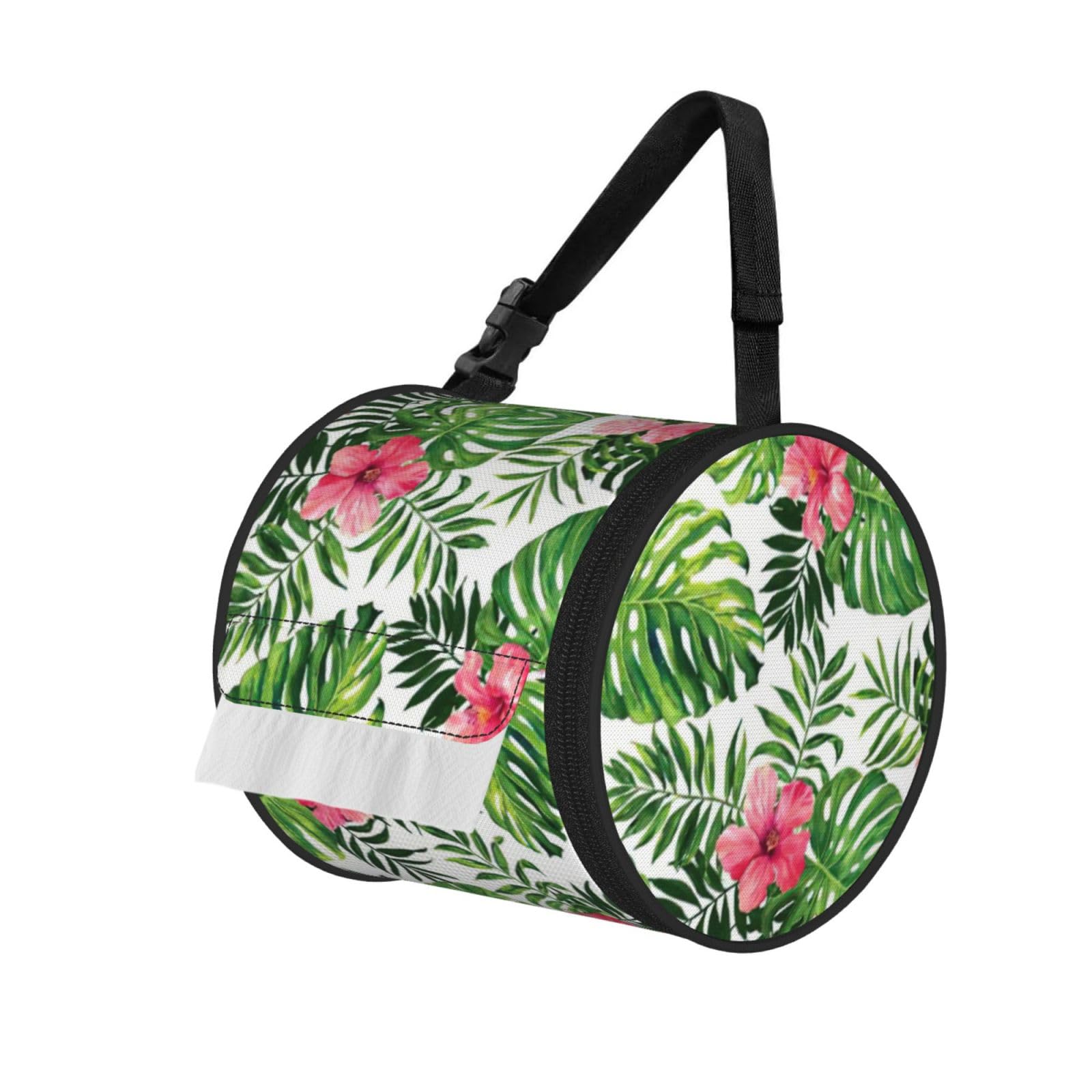 Tropical Leaves 2 Print Fashion Tissues Organizer Box, Hanging Tissue Holder For Purse Coins For Car Office Daily Outing
