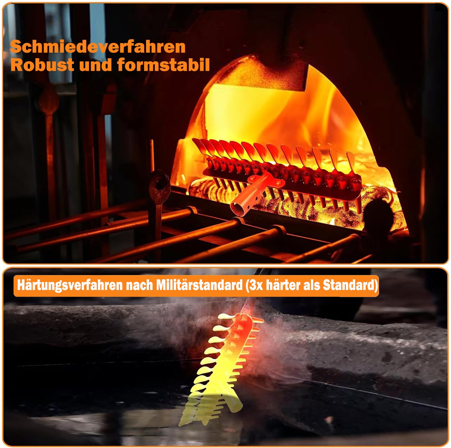 Vertikutierrechen für Rasenflächen – 38 cm breiter Rechen mit Zwei-Seiten-Zinken & 145 cm verstellbarem Stiel, Hochbelastbarer Gartenrechen aus Stahl inkl. Rutschfester Handschuhe