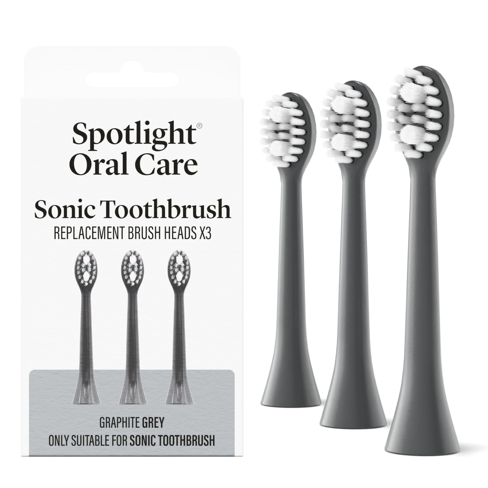 Spotlight Oral Care Sonic Toothbrush Replacement Heads - 3 Pack | Made by Dentists | Micro-Action Bristles Target Plaque, Staining & Bad Breath | 9-Month Supply | Fits Spotlight Sonic Toothbrush Only