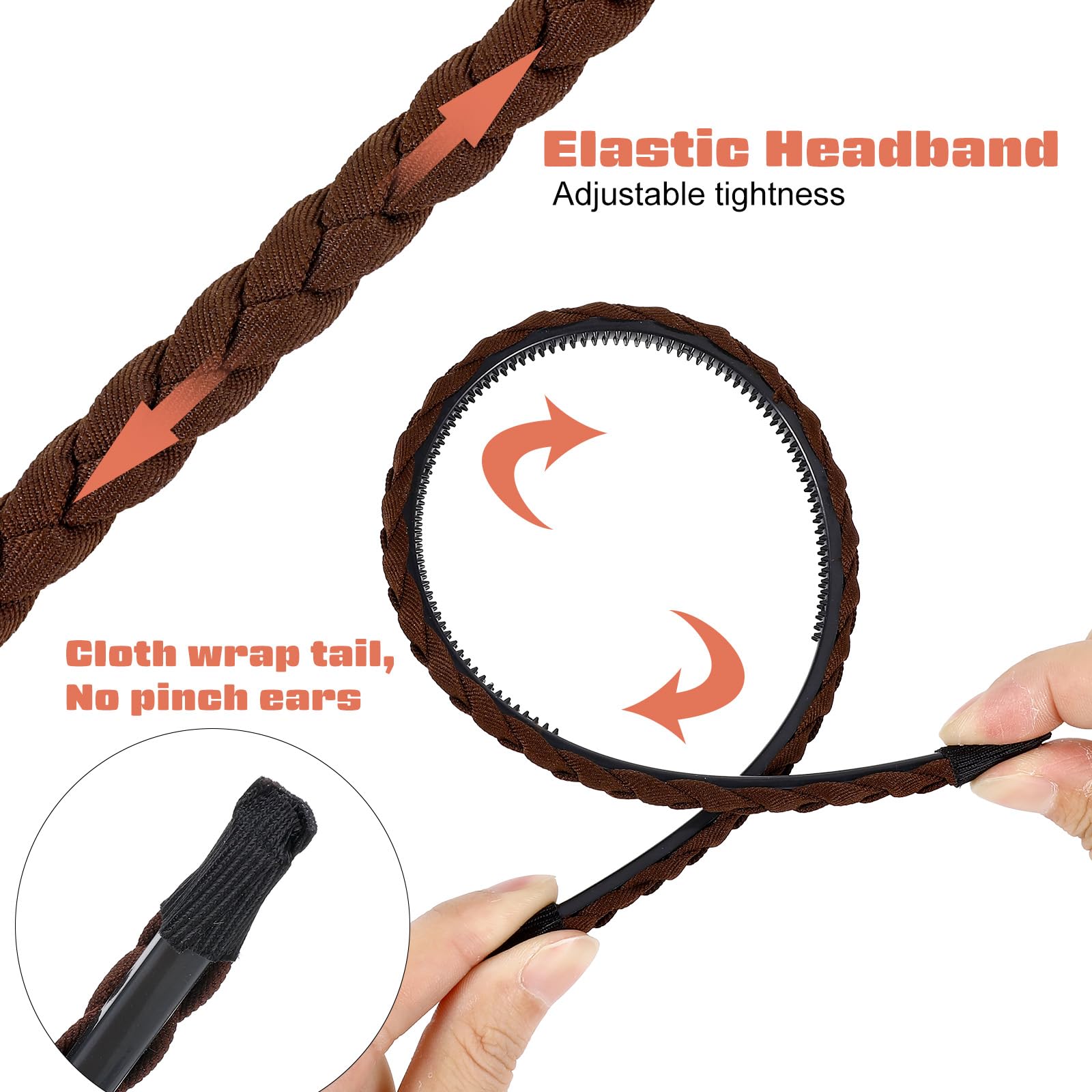 XLIUAX 6 Pcs Thin Braided Headbands - Image 3