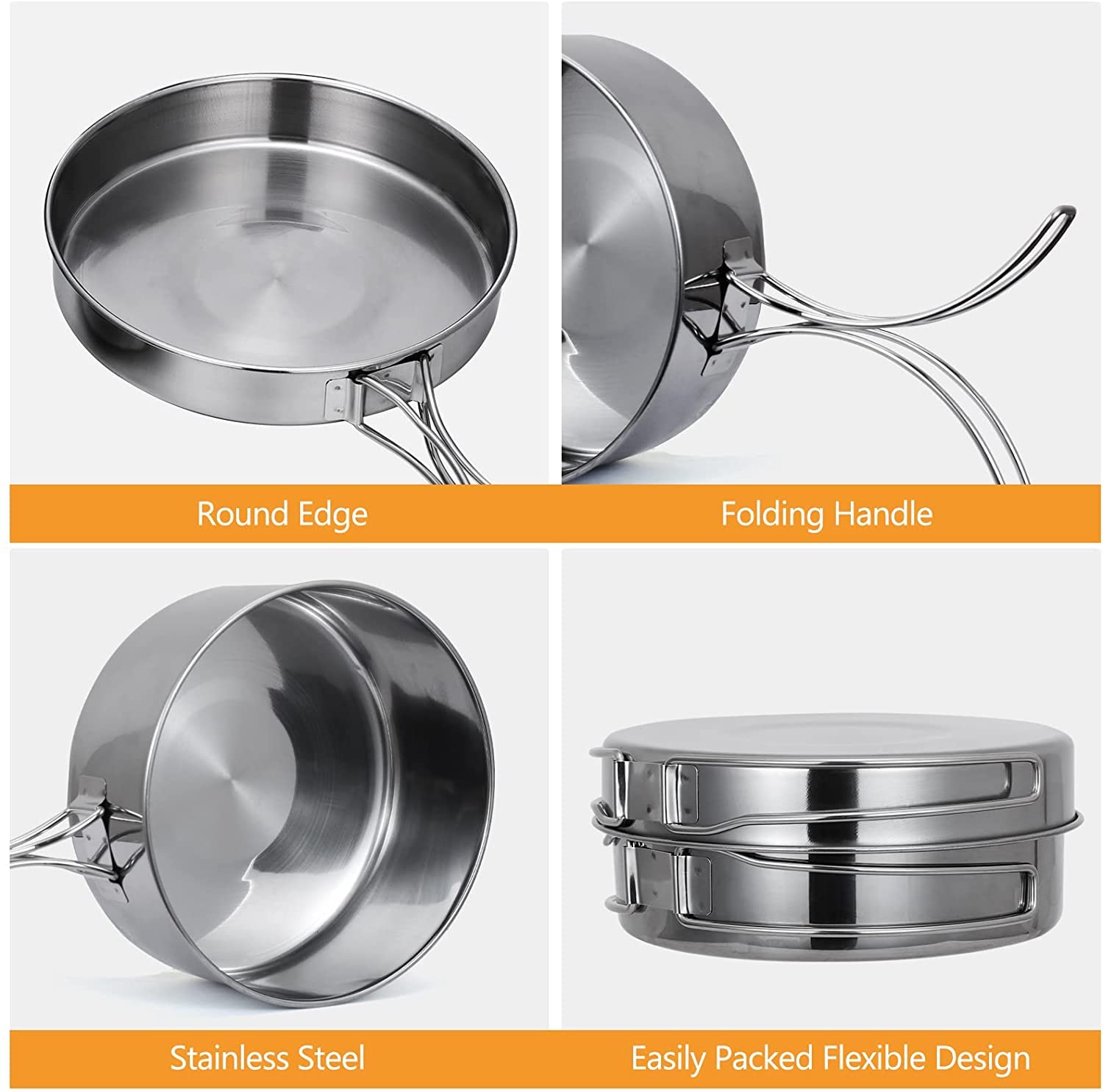 Outdoor Kochset NGT 3-teilig - Pfanne, Topf & Kessel Für Camping Eloxiertes Aluminium Kochgeschirr