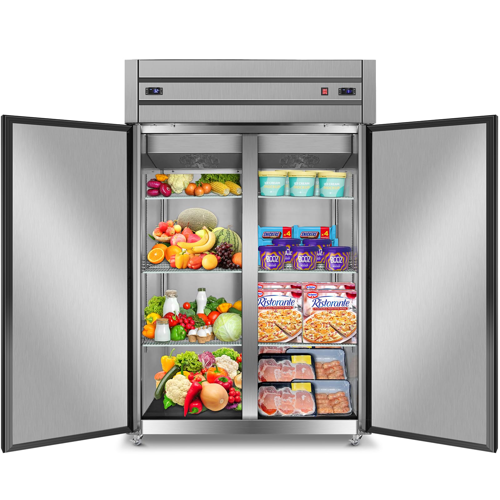 Tylza Commercial Refrigerator and Freezer Combo