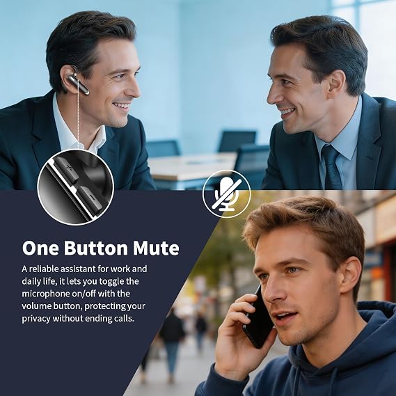 Bluetooth Headset with USB Dongle,Wireless Headset with Mic for Work