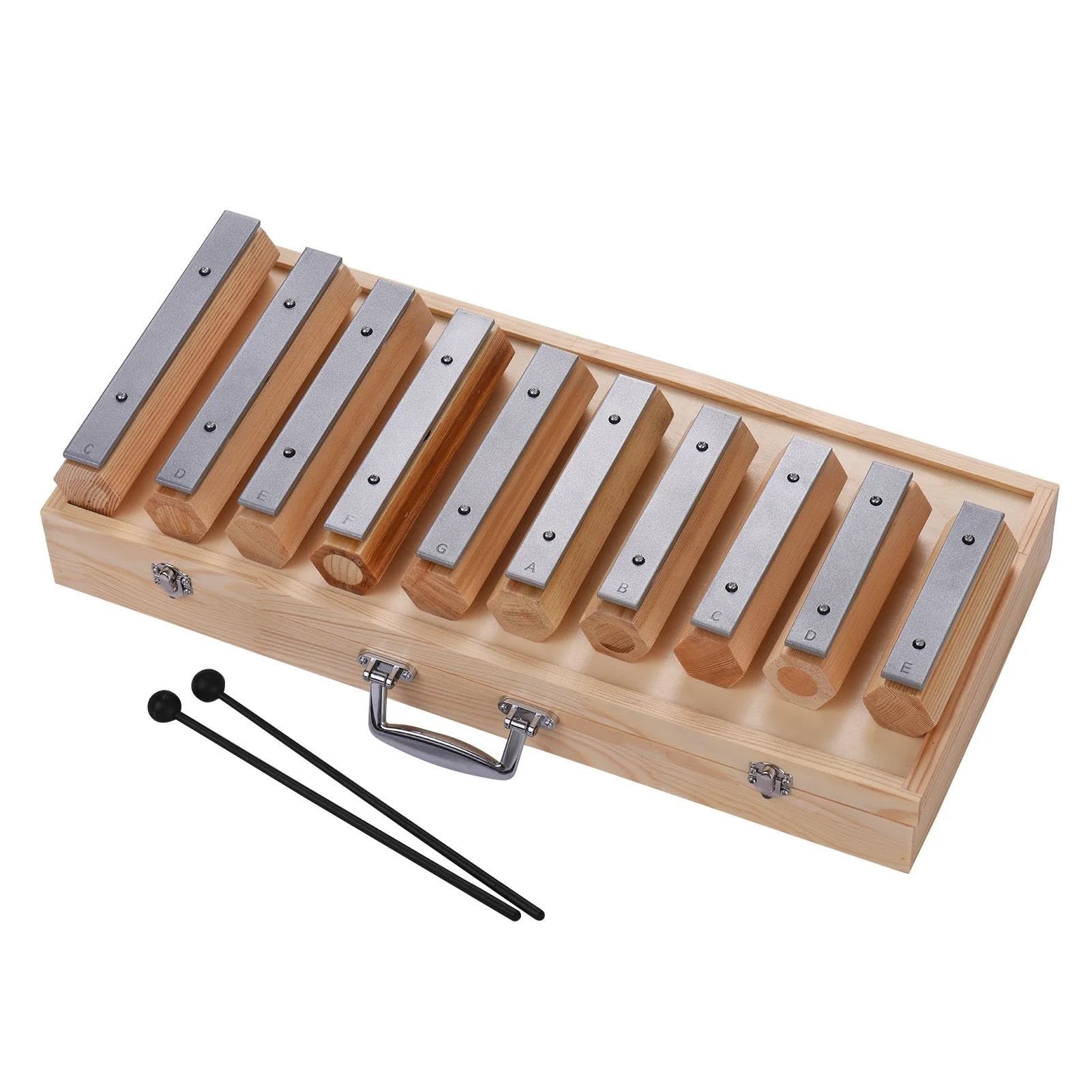 Instrumento de percusión con diseño de desconexión único Glockenspiel de 10 notas para entrenamiento de ritmo Kit De Glockenspiel Profesional