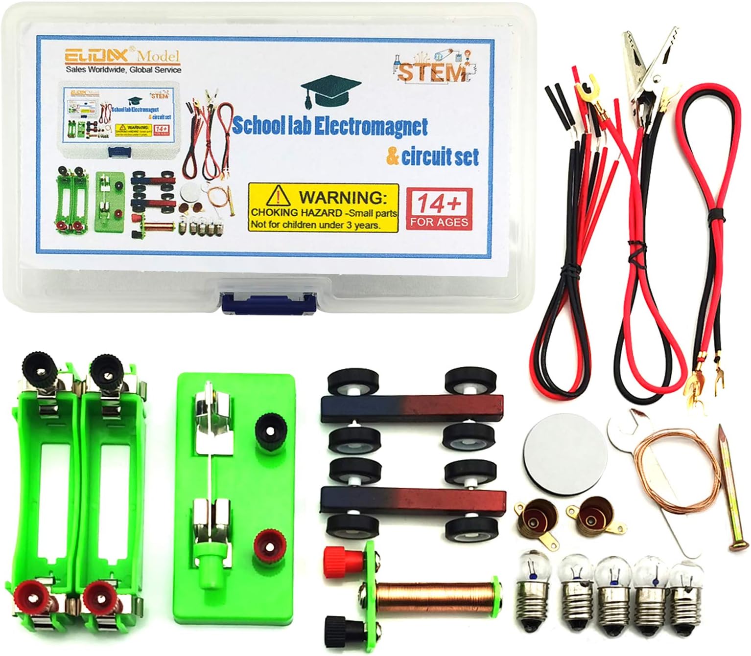 EUDAX DIY Physics Experiment Model Kit Electromagnetic Materials Electromagnet and Basic Electricity Discovery Circuit for School Lab Creative Educational Science Projects Teaching Equipment