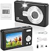 Compact Digital Camera with Sd Card, 32GB, Small Digital Camera with 16x Digital Zoom, 2.4 Lcd Screen Cheap Vlogging Photo Camera for Kids, Beginners