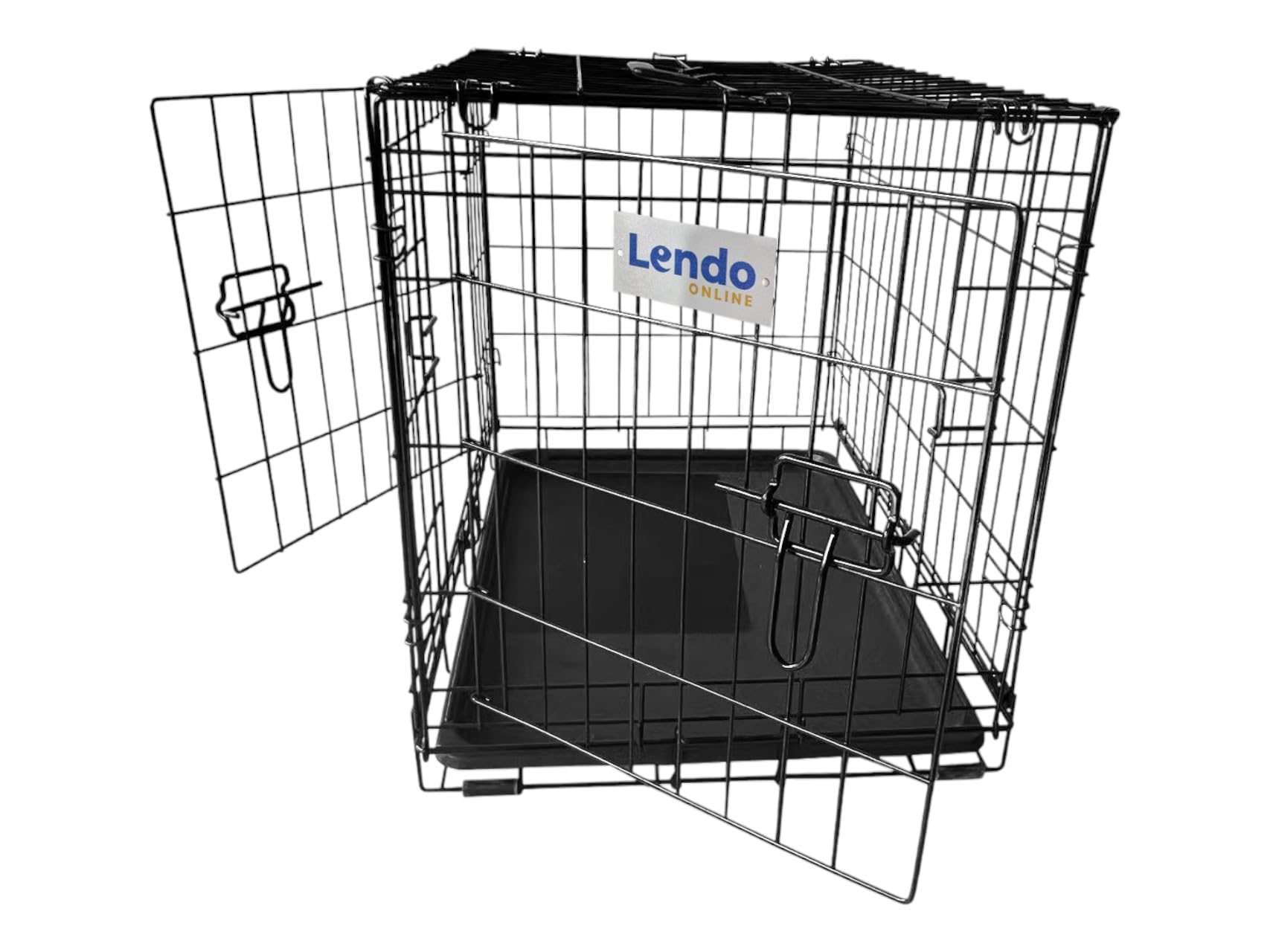 Cage pour chien avec bac inférieur pliable avec poignée - 2 portes et 2 serrures - Niche pour chien - Cage pour chien - Bac à litière pour chat - Acier extra robuste ! - Différentes
