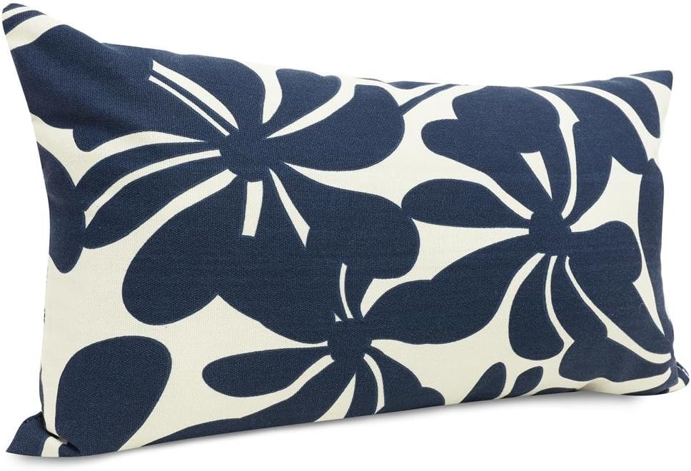 Majestic Home Goods Navy Blue Plantation Indoor / Outdoor Small Throw Pillow 20" L x 5" W x 12" H