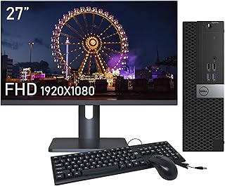 Dell OptiPlex SFF Computer Desktop PC, Intel Core i5 6500 3.2GHz Processor, 16GB RAM, 512GB SSD, Keyboard & Mouse, WiFi | Bluetooth, HDMI, New 27" FHD Monitor, Win 10 Pro (Renewed)
