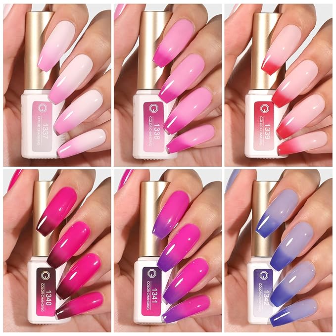Set de 6 Esmaltes de Uñas Gel Cambio de Color GAOY miniatura 5