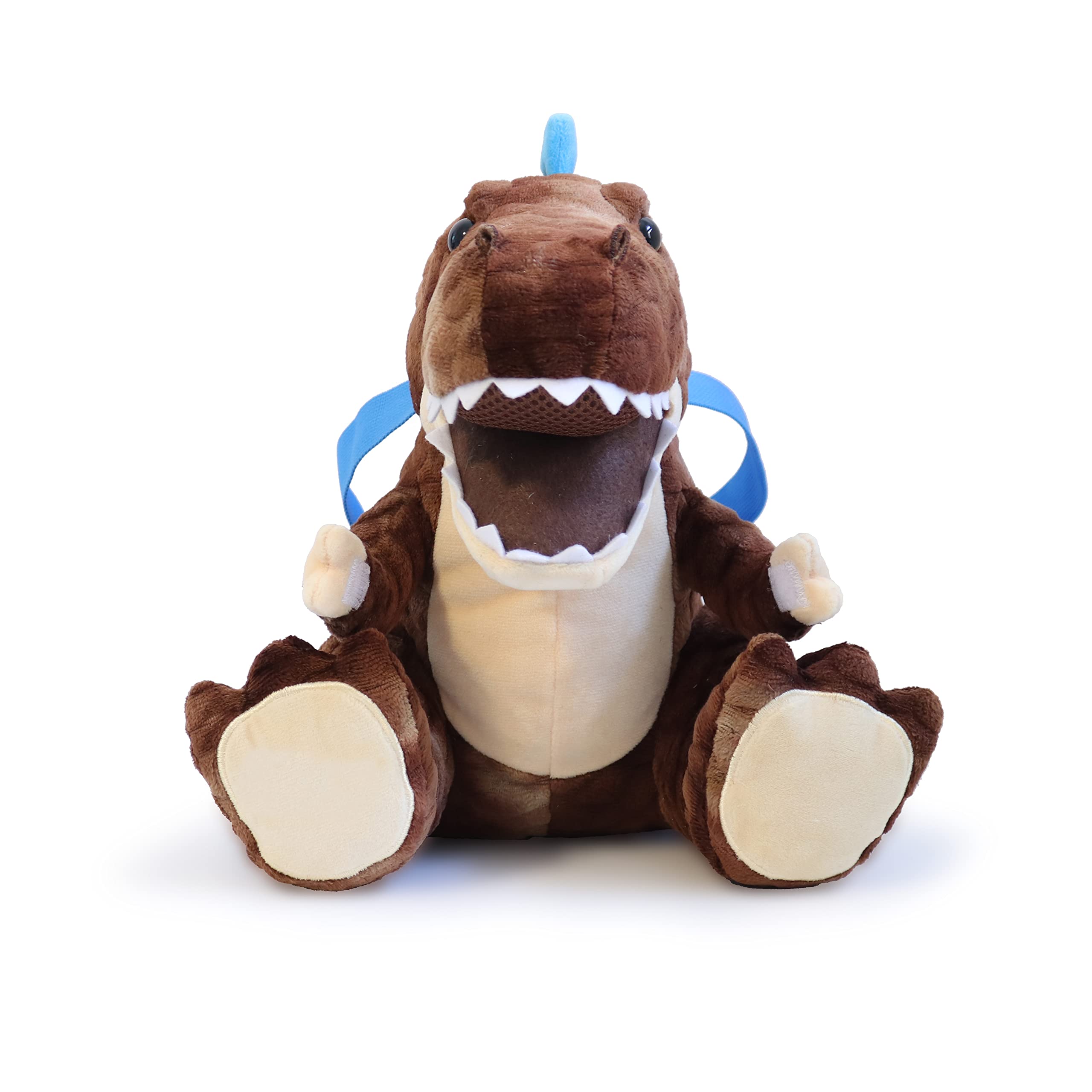 Singing Machine Kids Presents The Sing Along Crew Speaker & Microphone Plush Kids Karaoke Backpack with Songs, Sound Effects & Recording, Lil Rex, Brown & Beige, (SMK010)