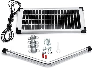 FM123 10-Watt Solar Panel Kit, Compatible with Mighty Mule Automatic Gate Openers, Electric Fence, etc.