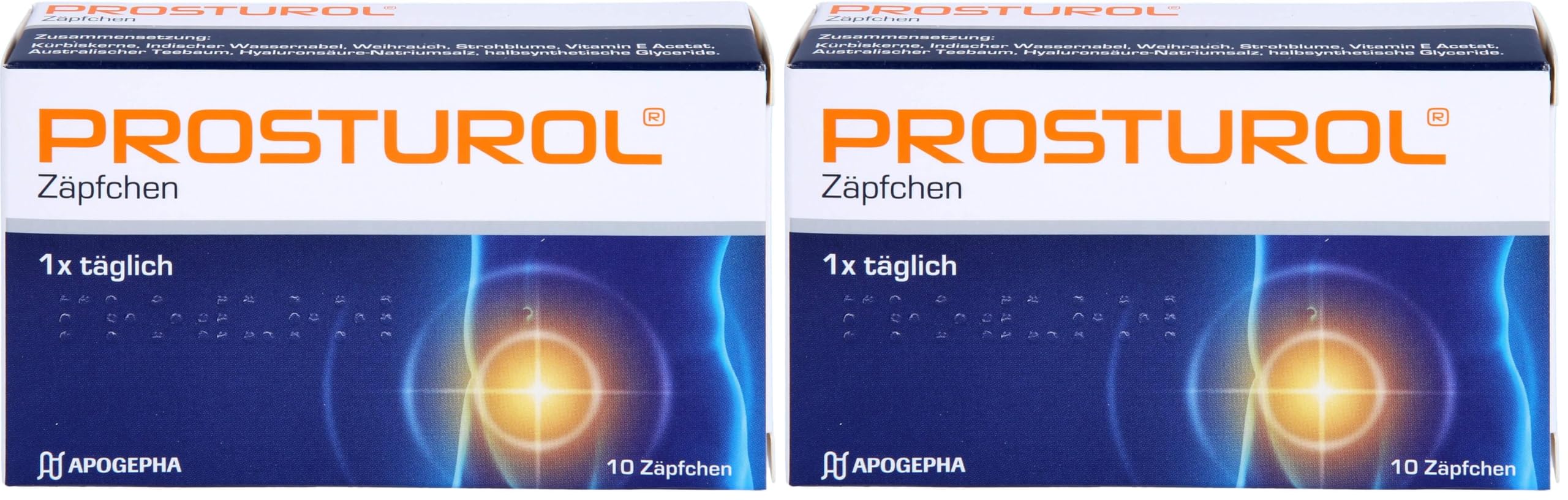 PROSTUROL Zäpfchen bei Prostatitis und gutartiger Prostatavergrößerung, 10 St. Zäpfchen (Packung mit 2)