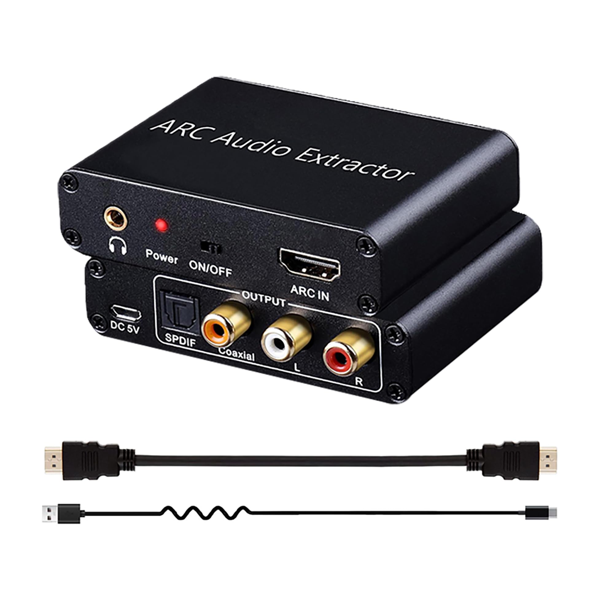 HDMI ARC Audioadapter, ARC zu optischem Koaxialkonverter / 3,5-mm-Stereoadapter, geeignet für TV/Audio-System/Kopfhörer/Verstärker