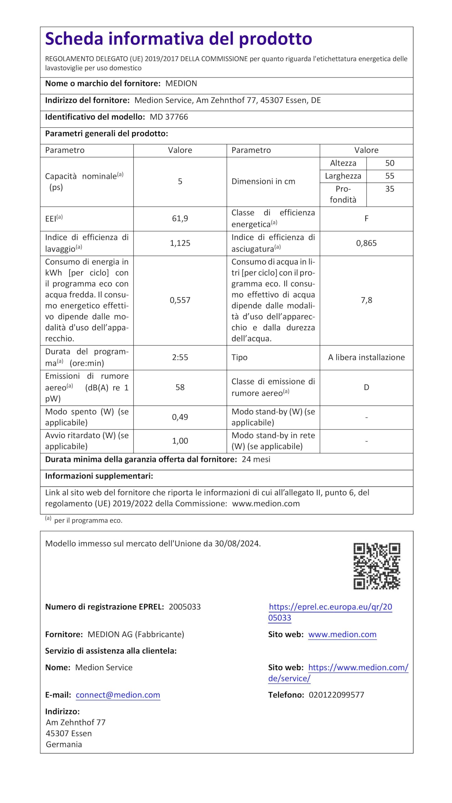 MEDION Mini Geschirrspüler DWT51 Tischgeschirrspüler mit Touch-Bedienfeld 5 Maßgedecke 7 Reinigungsprogramme weiß