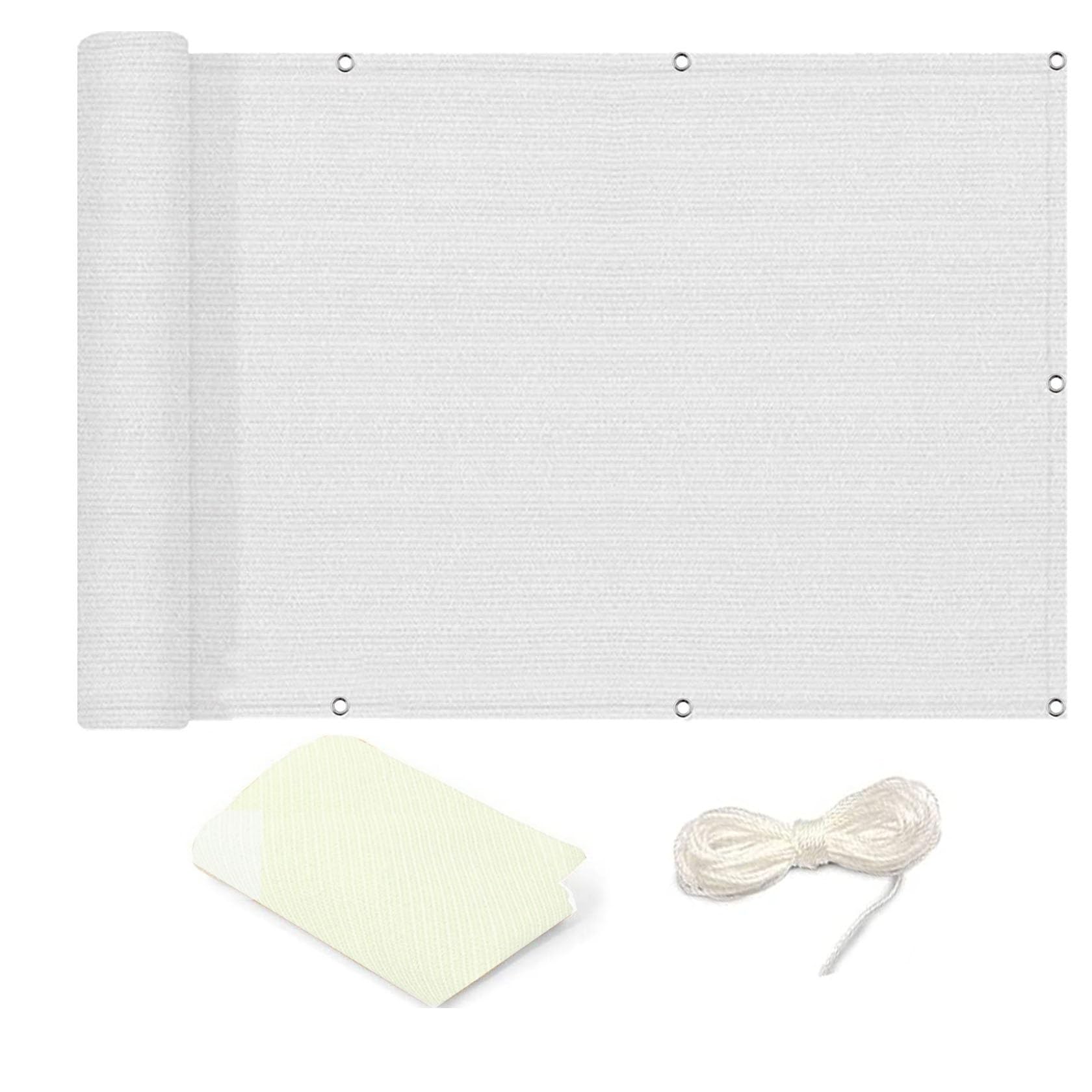 Voile d'ombrage pour jardin et terrasse créant une fraîcheur blanc crème 3,5x5,5m