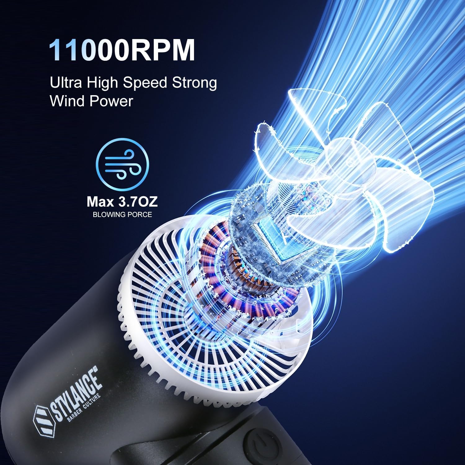 Barber Air Duster, 110000 RPM 2-in-1 Mini Aluminum Air Duster, Professional Hair Cleaning Tool for Barbers, Rechargeable Turbo Air Blower with Dust Filter, 2 Nozzles for Hair, Keyboard, PC