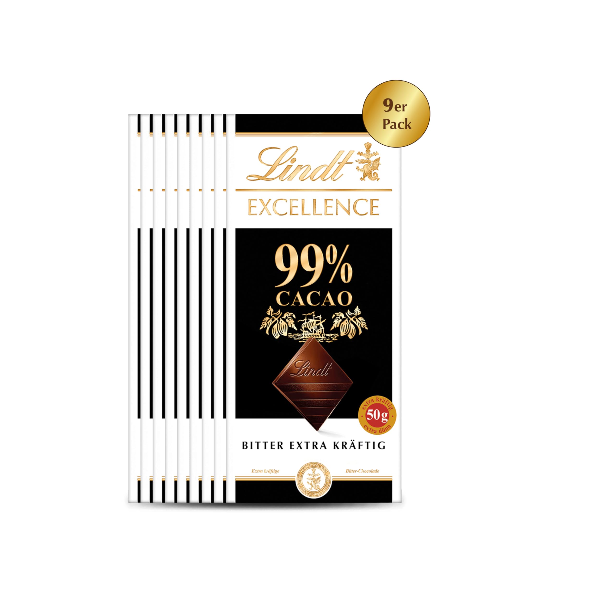 Lindt & Sprüngli Excellence 99%, 9er Pack (9 x 50 g)