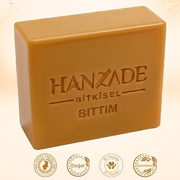 Hanzade Bitkisel Bıttım Sabunu 2 Kalıp El Yapımı Doğal Geleneksel Hatay Sabunu (Kendi Kutusunda)