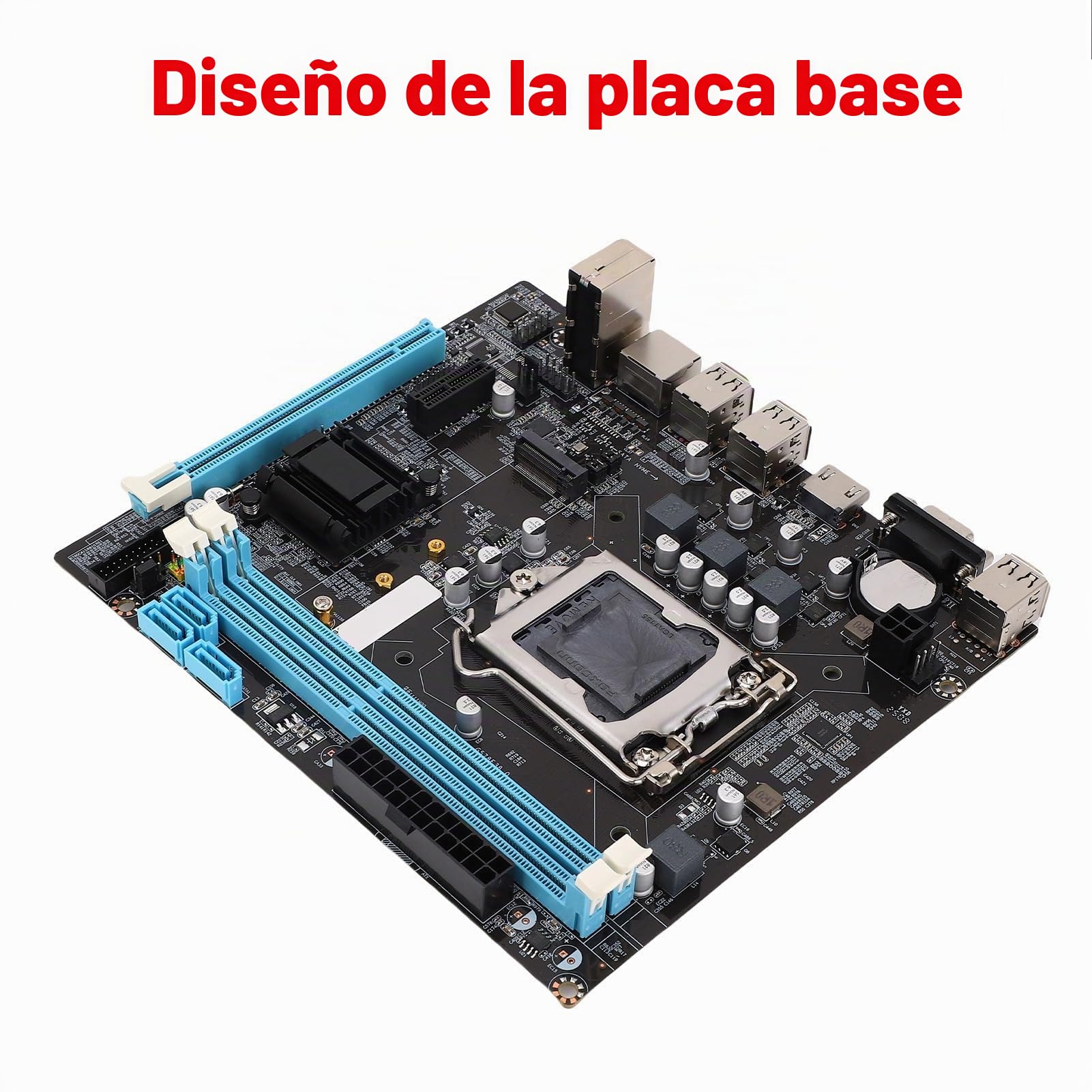 Lazmin112 Placa Base para Juegos H61 LGA 1155, Placa Base para Computadora Micro ATX, con Ranuras, DDR3 de Doble Canal, Placa Base de Escritorio para LGA1155 Socket I3 I5 I7