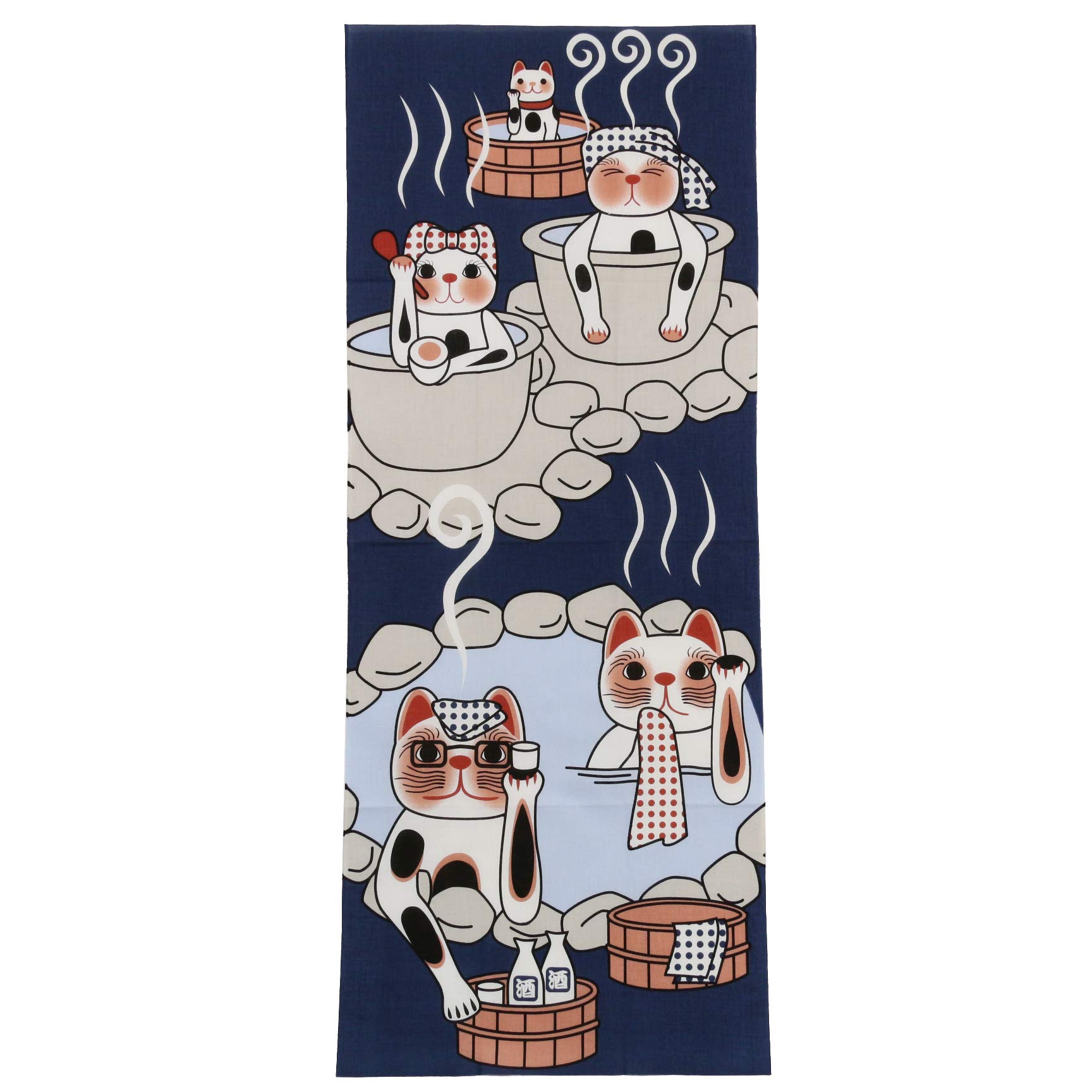 Buy TokyoIroha Tenugui Lucky Cat Onsen Bath Hot Spring Japan