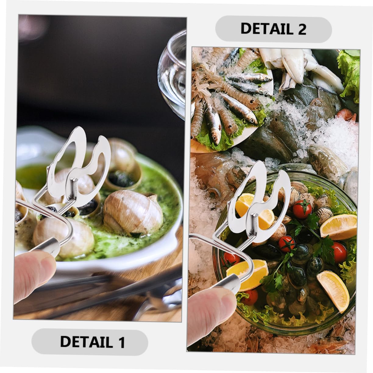 PRETYZOOM 4 Juegos Clip De Comida De Caracola Espátulas Y Pinzas Para Alimentos Accesorios De Charcutería Pinzas Para Servir Paraca Aperitivos Junta Silver Acero Inoxidable 6 Piezas * 4