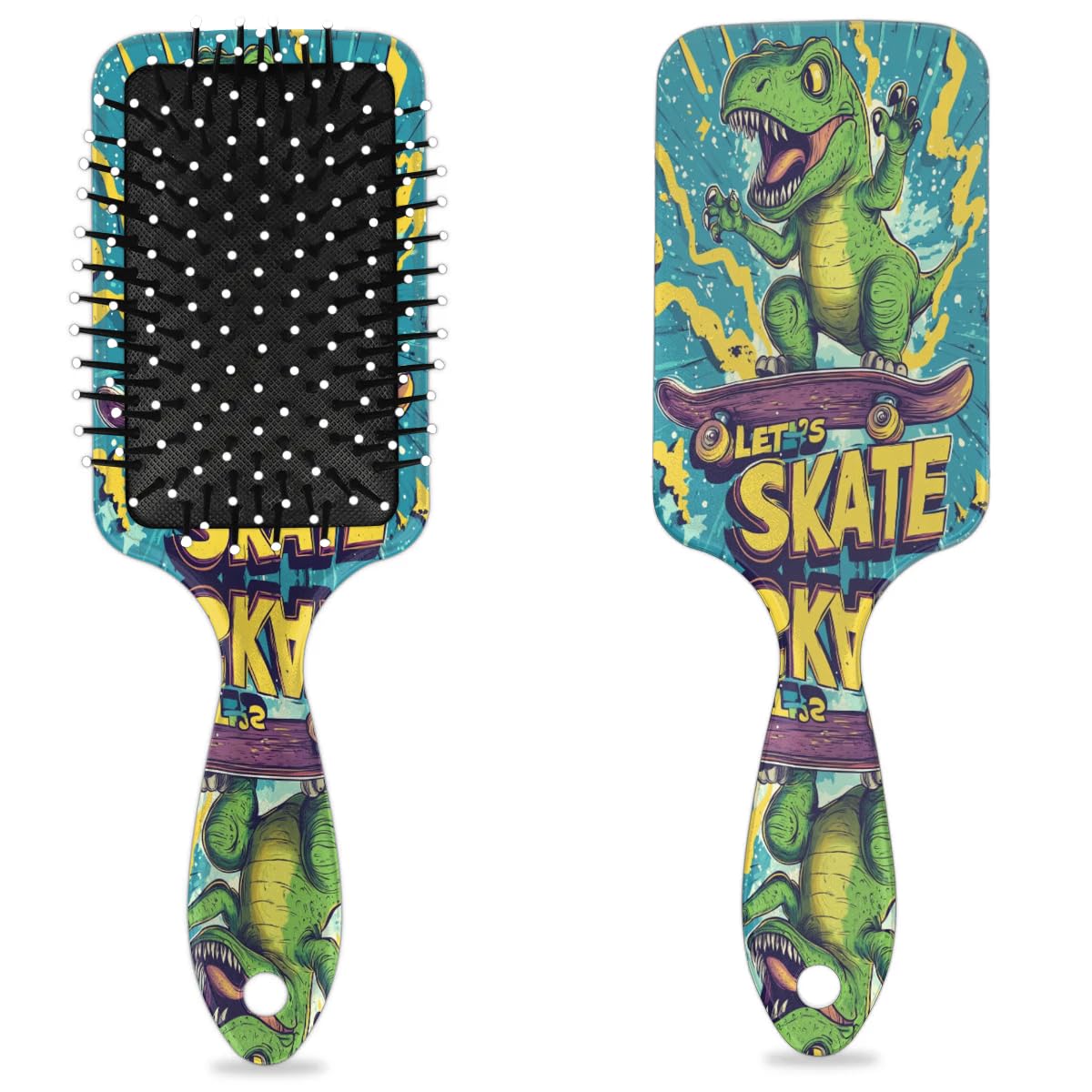 Kids Hair Brush for Boys Girls Toddler - Dinosaur Detangler Hairbrush for Wet Dry Thin Long Curly Hair Pain-Free Comb Glide Through Tangles with Ease and Massage Scalp