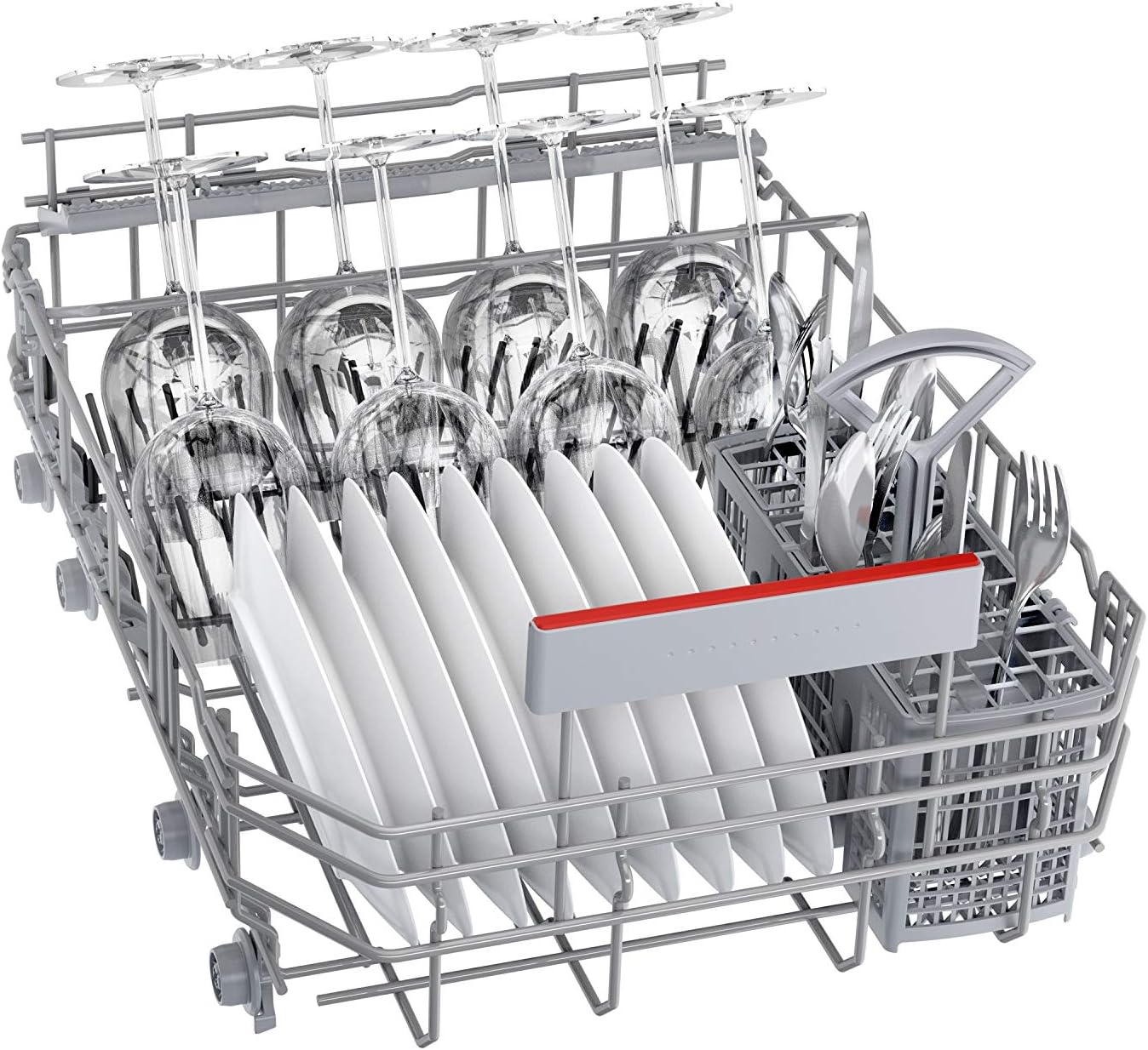 Bosch Hausgeräte Bosch SPS4HKW53E Serie 4 Lavastoviglie a Libera Installazione, Classe A+, 45 cm, Bianco, 200 kWh/Anno, 9 MGD, SuperSilence, Extra Asciugatura, VarioCassette/Home Connect