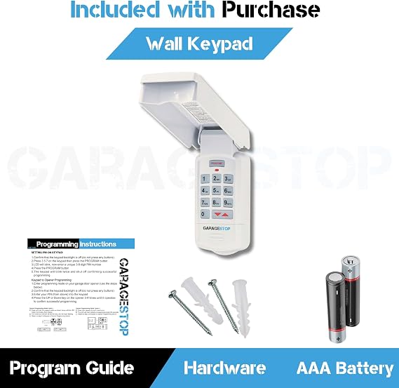 Garage Stop for Genie Garage Door Opener Keypad, GK-R GK-BX 37332R Compatible with All Genie Intellicode Overhead Door Openers, Wireless Garage Door Keypad, Off White
