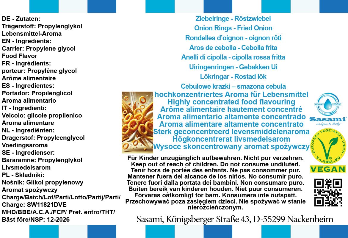 Rondelles d’oignon - oignon rôti arôme concentré - Vegan - Sasami - 100 ml