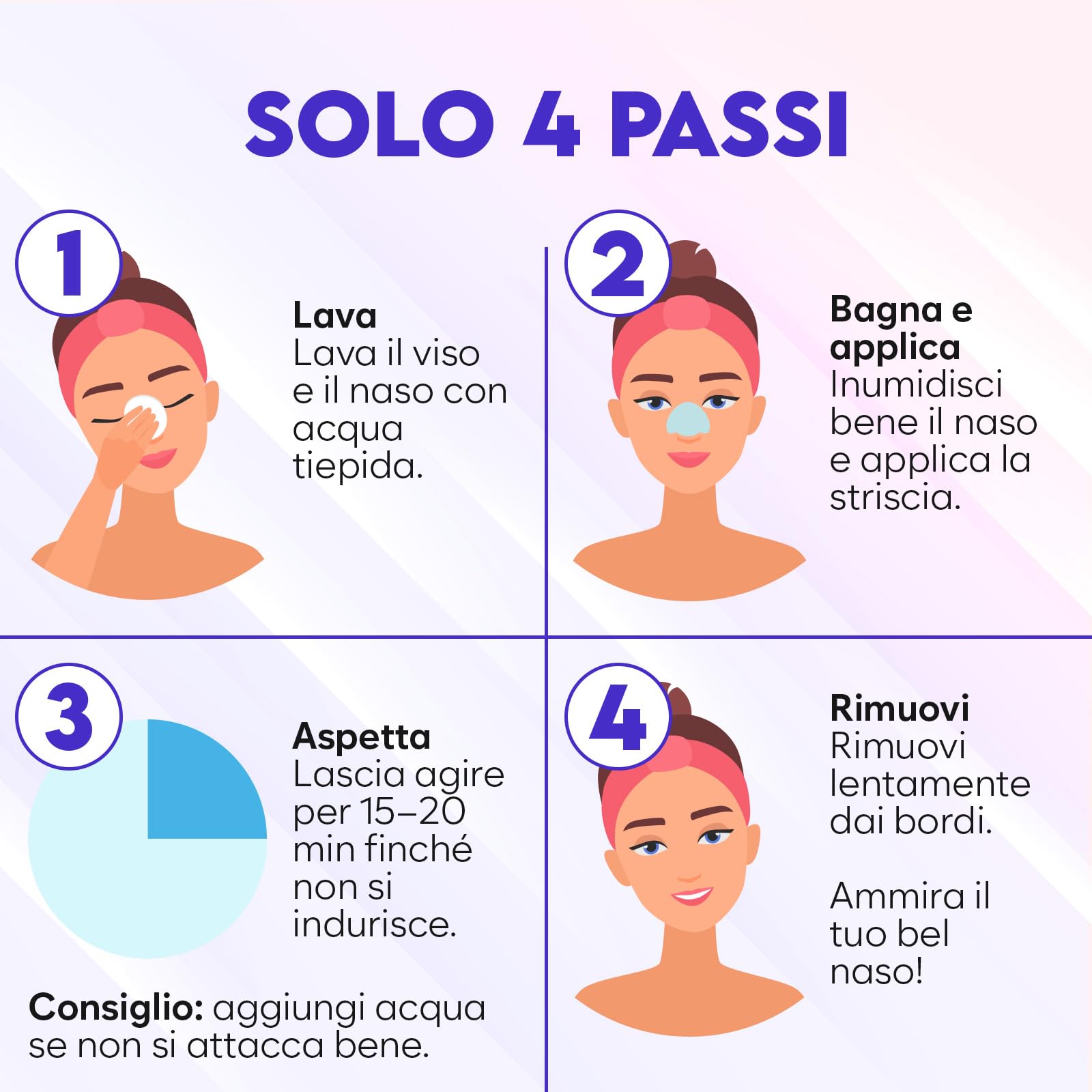 Cerotti Punti Neri Naso – Cerotti per Punti Neri con Amamelide e Niacinamide – Pore Strips per Rimuovere Bianchi e Liberare i Pori (24 Pezzi)