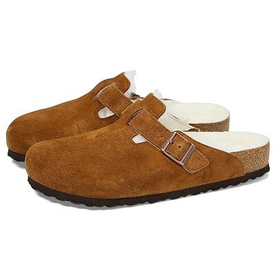 Birkenstock Boston Shearling Suede (Unisex) Clog Shoes Mink Suede
