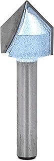 5/8-Inch Cutting Dia 1/4-Inch Shank Woodworking 90 Degree Carbide Tipped 2-Flute V-Groove Router Bit